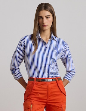 Blusa Camisera Lauren Ralph Lauren Manga Larga Para Mujer