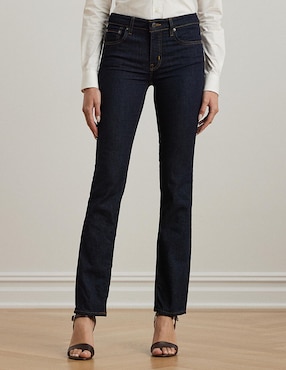 Jeans Straight Lauren Petite Corte Cintura Para Mujer