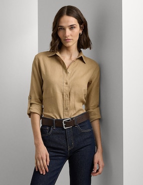 Blusa Camisera Lauren Ralph Lauren Manga Larga Para Mujer