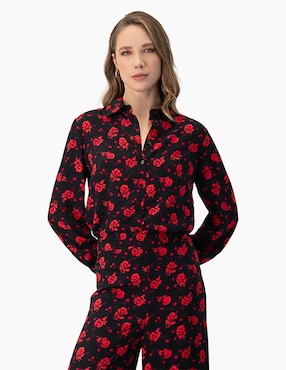 Blusa Camisera Ivonne Manga Larga Para Mujer