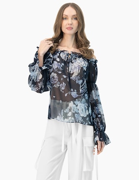 Blusa Ivonne Manga Larga Para Mujer