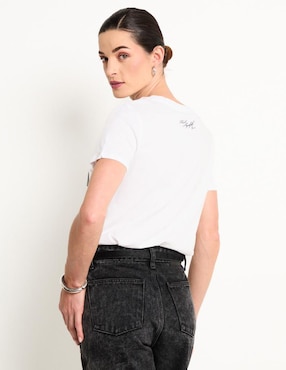 Playera manga corta Karl Lagerfeld Paris cuello redondo para mujer