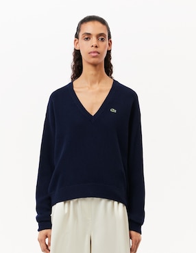 Suéter Lacoste Cuello V Para Mujer