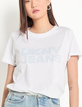 Playera manga corta Dkny Jeans cuello redondo para mujer