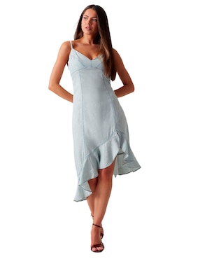 Vestido midi casual Guess para mujer