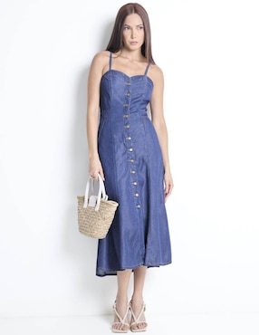 Vestido midi casual Guess para mujer