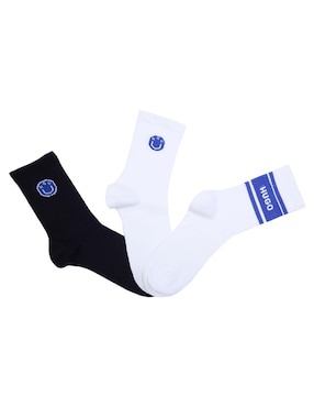 Set calceta Hugo Blue de algodón para hombre 3 pares