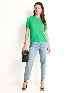 Playera manga corta Calvin Klein cuello redondo para mujer