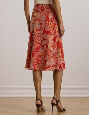 Falda midi Lauren Ralph Lauren cintura alta