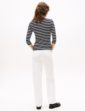 Playera manga 3/4 Tommy Hilfiger cuello ojal para mujer