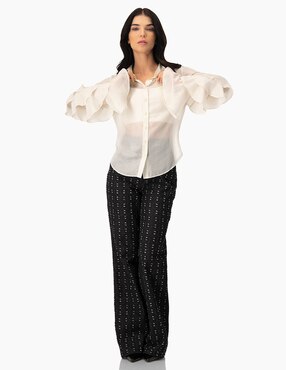 Pantalón regular Ivonne acampanado para mujer