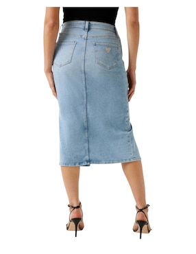 Falda midi Guess de mezclilla a la cintura