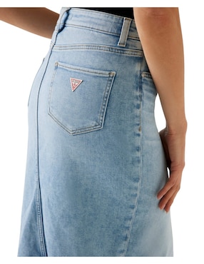 Falda midi Guess de mezclilla a la cintura