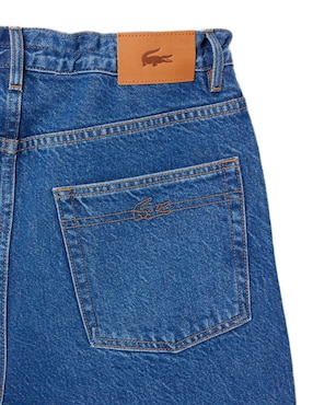 Jeans Straight Lacoste corte cintura para mujer