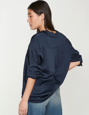 Blusa camisera Maison 123 manga larga para mujer