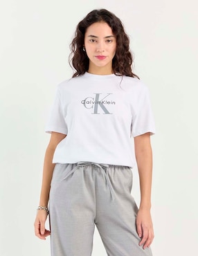 Playera manga corta Calvin Klein Jeans cuello redondo para mujer