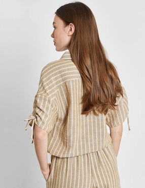 Blusa camisera Trucco manga corta para mujer