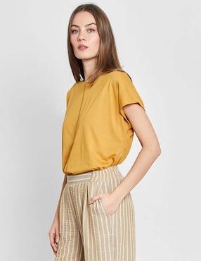 Playera manga corta Trucco cuello redondo para mujer
