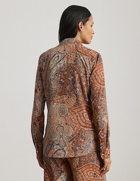 Blusa camisera Lauren Ralph Lauren manga larga para mujer