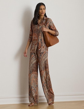 Blusa camisera Lauren Ralph Lauren manga larga para mujer