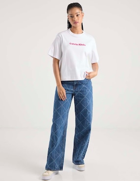 Playera manga corta Calvin Klein Jeans cuello redondo para mujer