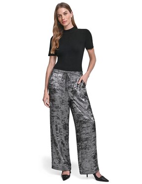Pantalón relaxed Dkny wide leg para mujer