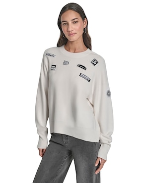 Suéter Dkny cuello redondo para mujer