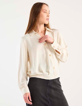 Blusa camisera Karl Lagerfeld Paris manga larga para mujer