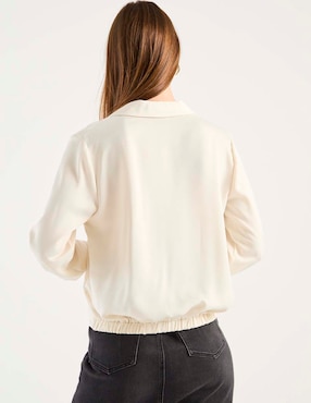 Blusa camisera Karl Lagerfeld Paris manga larga para mujer