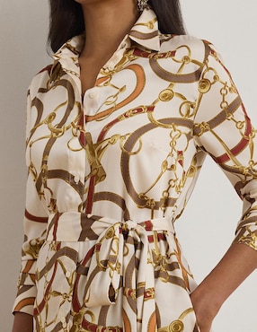 Vestido midi casual Lauren Petite para mujer