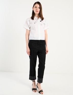 Jeans capri straight cintura media Karl Lagerfeld Paris para mujer