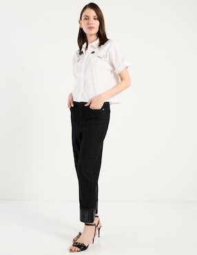 Jeans capri straight cintura media Karl Lagerfeld Paris para mujer