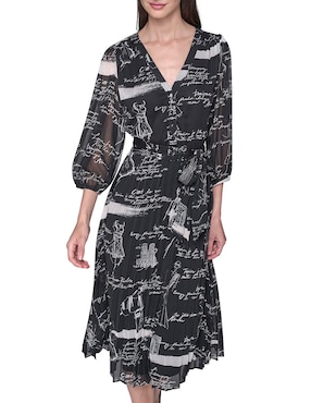 Vestido midi Karl Lagerfeld Paris para mujer