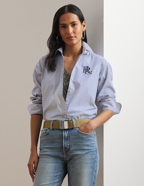 Blusa camisera Lauren Ralph Lauren manga larga para mujer
