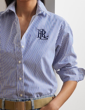 Blusa camisera Lauren Ralph Lauren manga larga para mujer