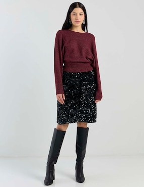 Falda a la rodilla Calvin Klein cintura alta