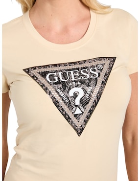 Playera manga corta Guess cuello redondo para mujer