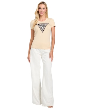 Playera manga corta Guess cuello redondo para mujer