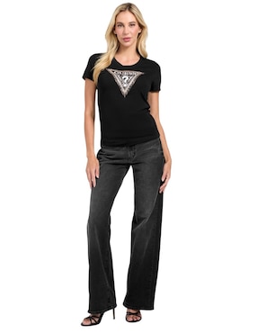 Playera manga corta Guess cuello redondo para mujer