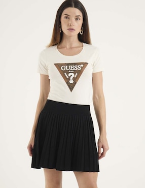 Playera manga corta Guess cuello redondo para mujer