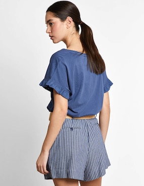 Playera manga corta Trucco cuello v para mujer