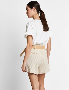 Playera manga corta Trucco cuello v para mujer