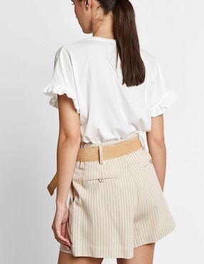 Playera manga corta Trucco cuello v para mujer