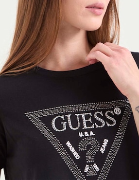 Playera manga corta Guess cuello redondo para mujer