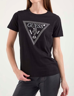 Playera manga corta Guess cuello redondo para mujer