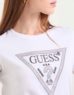 Playera manga corta Guess cuello redondo para mujer