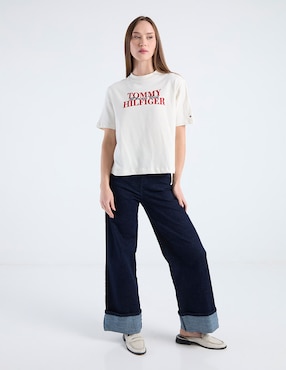 Playera manga corta Tommy Hilfiger cuello redondo para mujer