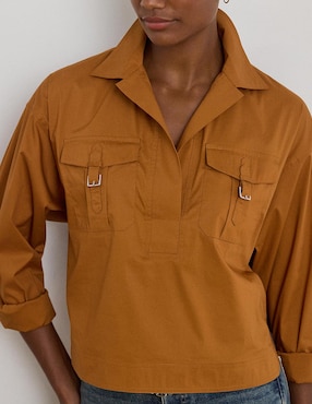 Blusa camisera Lauren Ralph Lauren manga larga para mujer