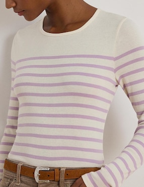 Playera manga larga Lauren Ralph Lauren cuello redondo para mujer