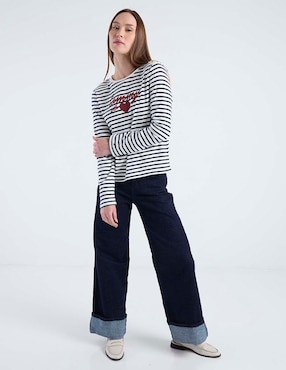 Playera manga larga Tommy Hilfiger cuello redondo para mujer